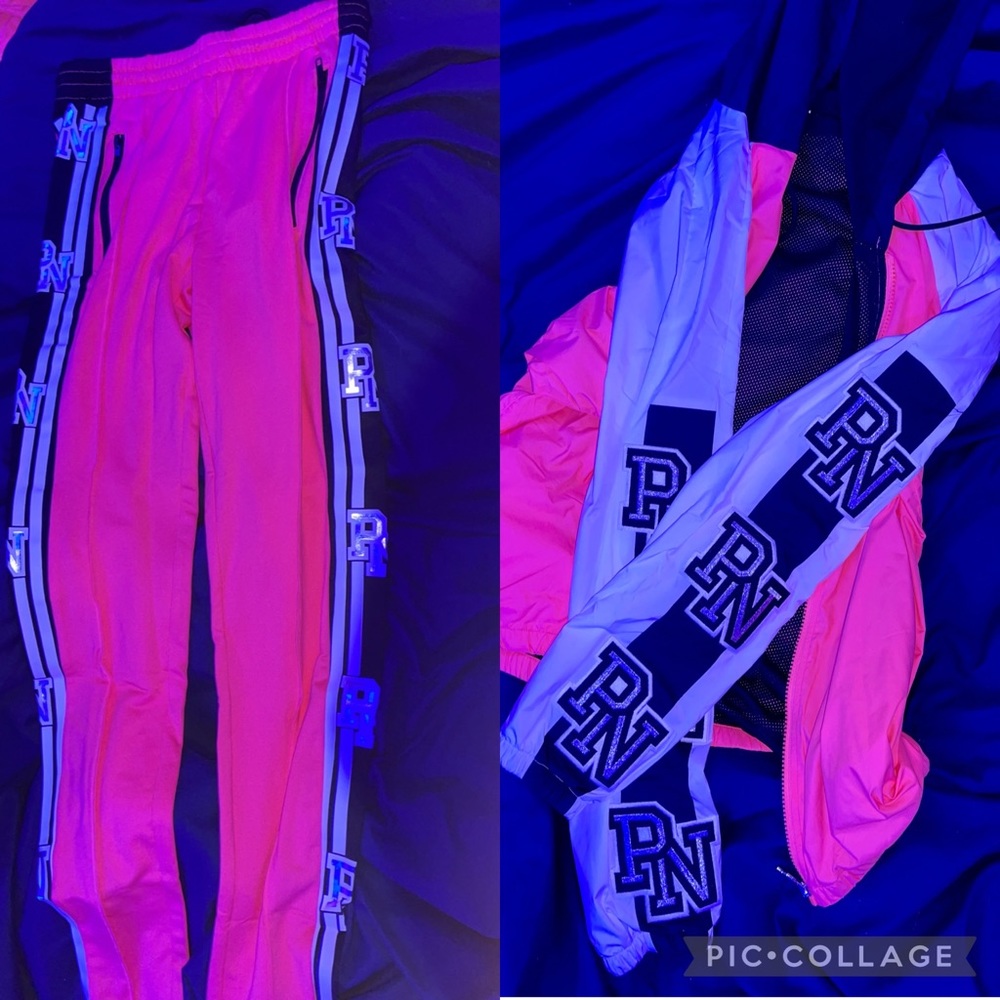 XS/S pink nation anorak with XS track pants